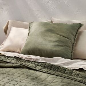 Casaluna Euro Heavyweight Linen Blend Throw Pillow Olive Green Decorative